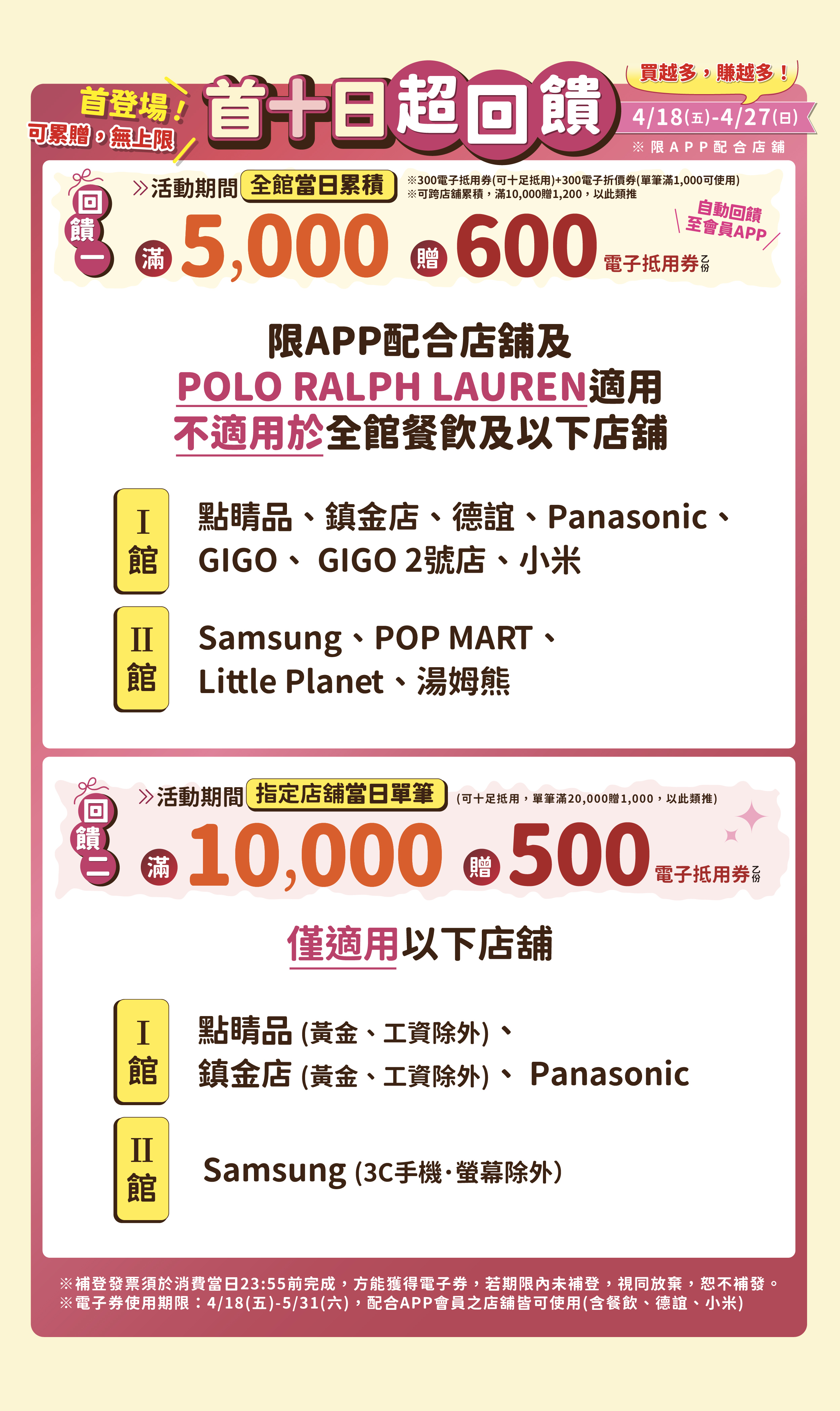 2025母の日特集 | 首十日超回饋 店舖配合公告