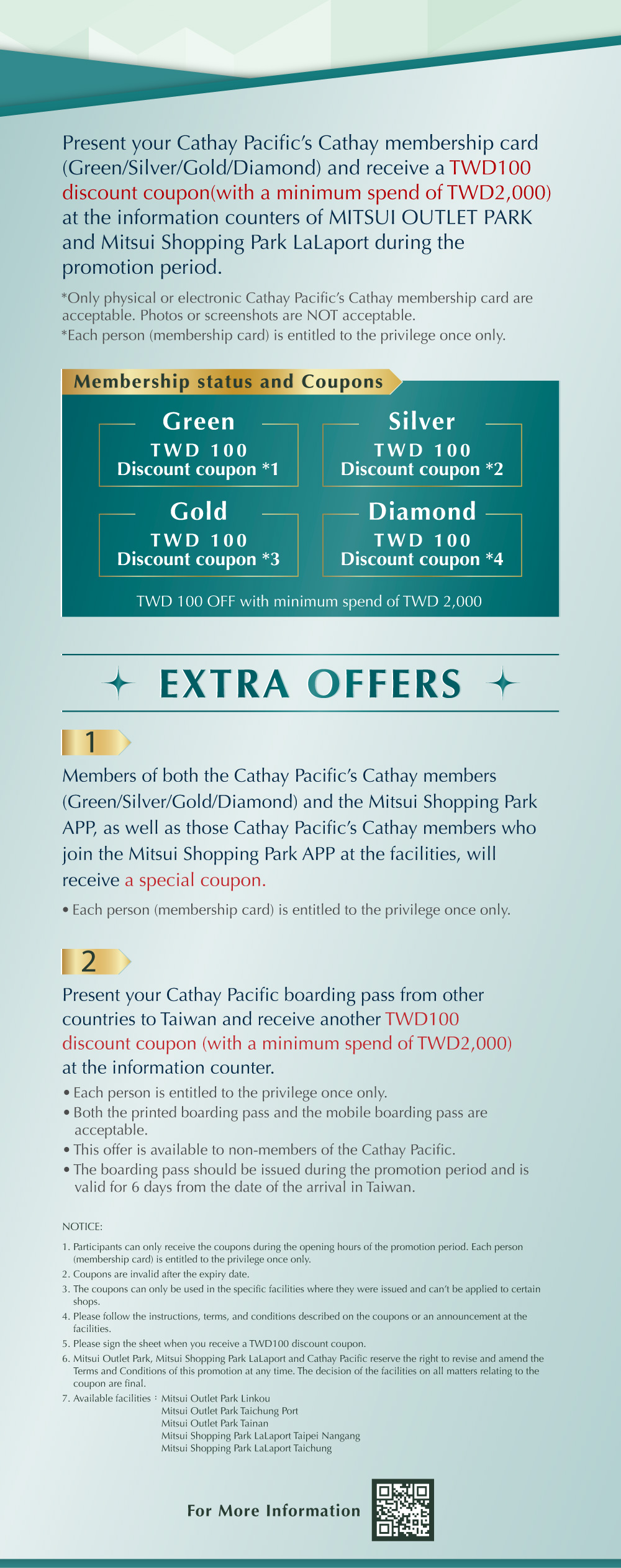 CATHAY PACIFIC X LaLaport 南港 SPECIAL OFFERS