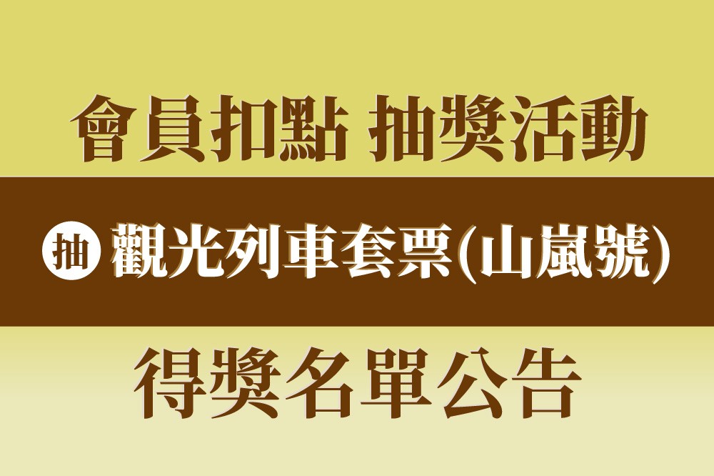 會員扣點 得獎公告