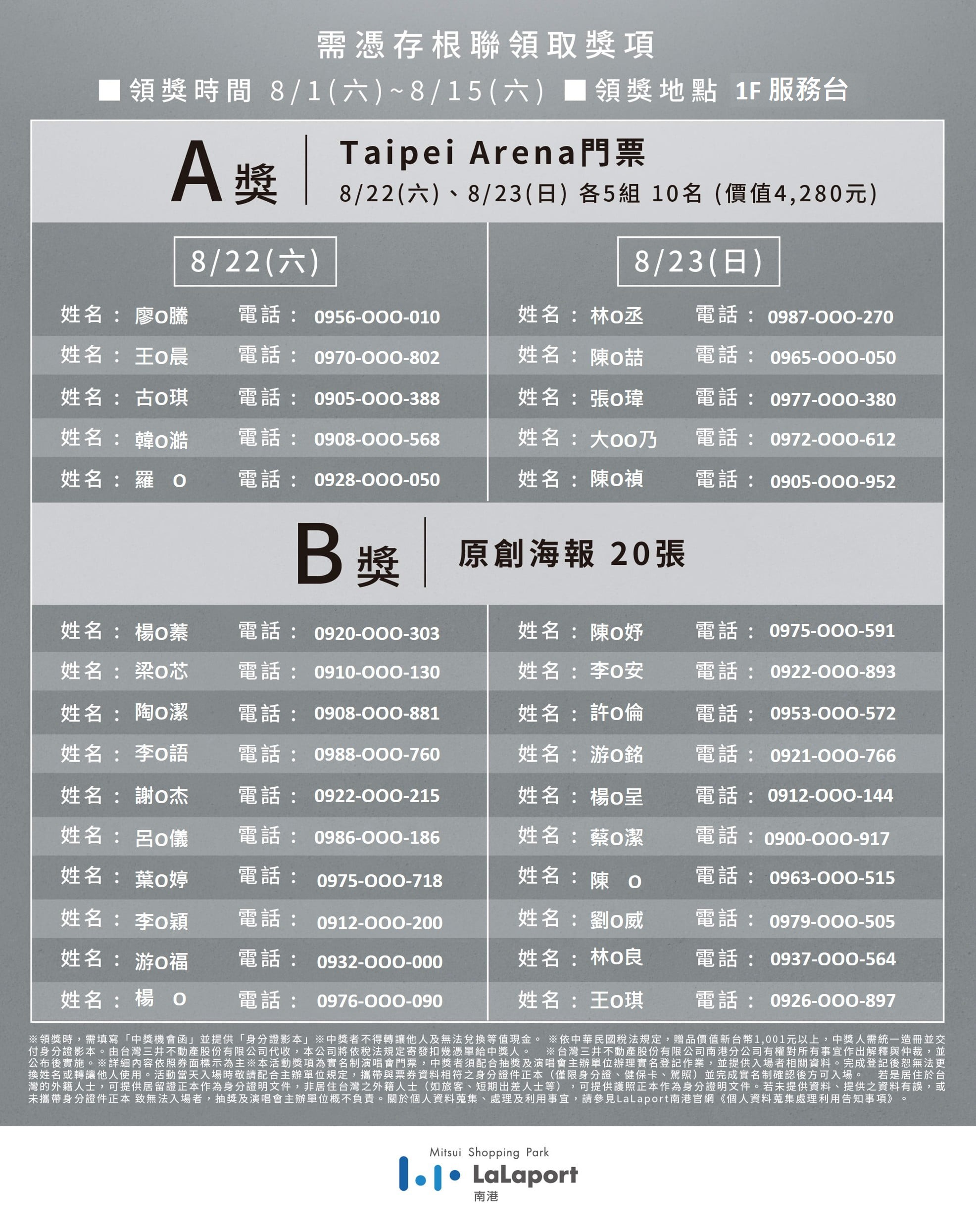 Back Number演唱會抽獎活動｜中獎公告
