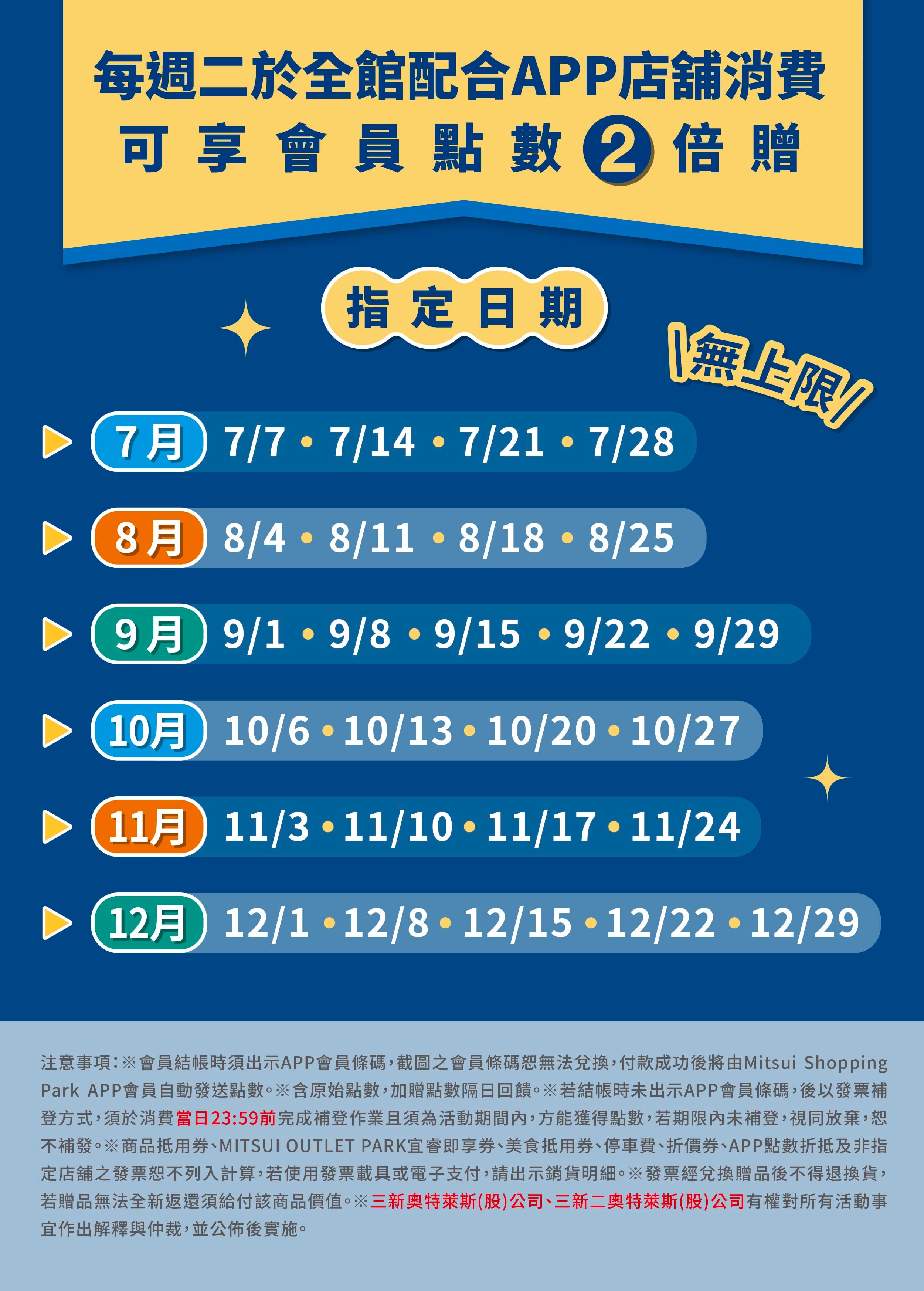 APP會員限定｜點數兩倍贈