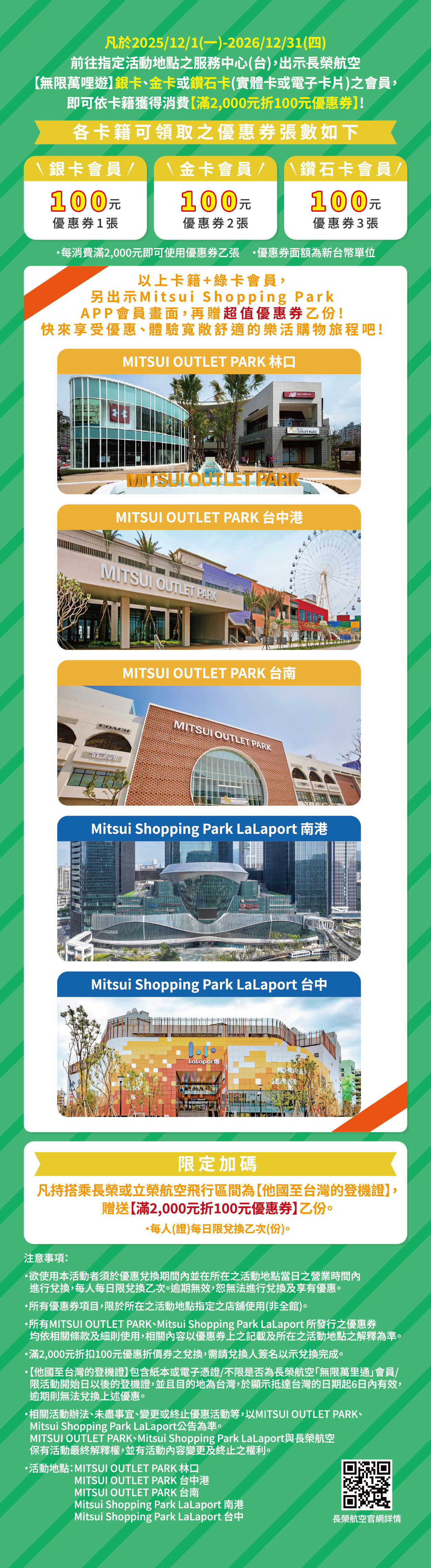 LaLaport 南港 × 長榮航空 購物優惠
