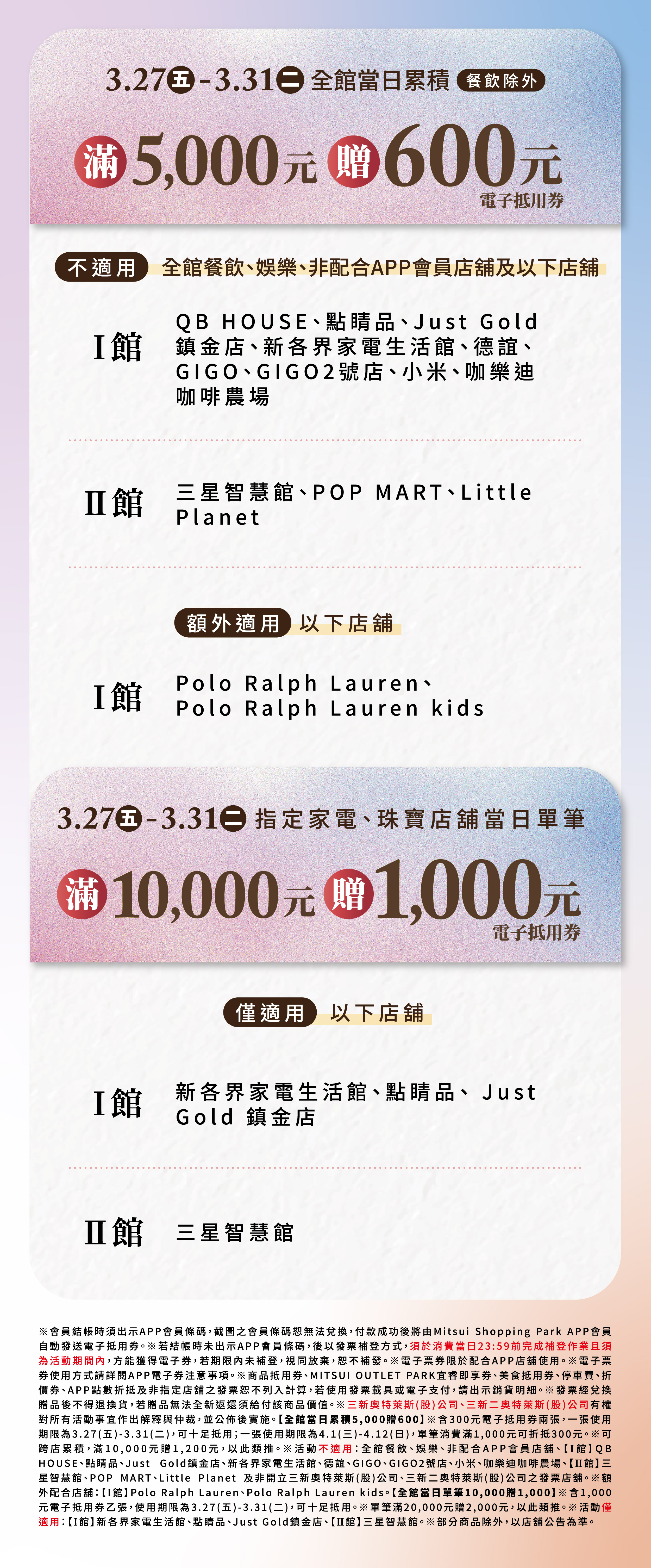 激安購物節｜滿仟送佰無限送配合店舖