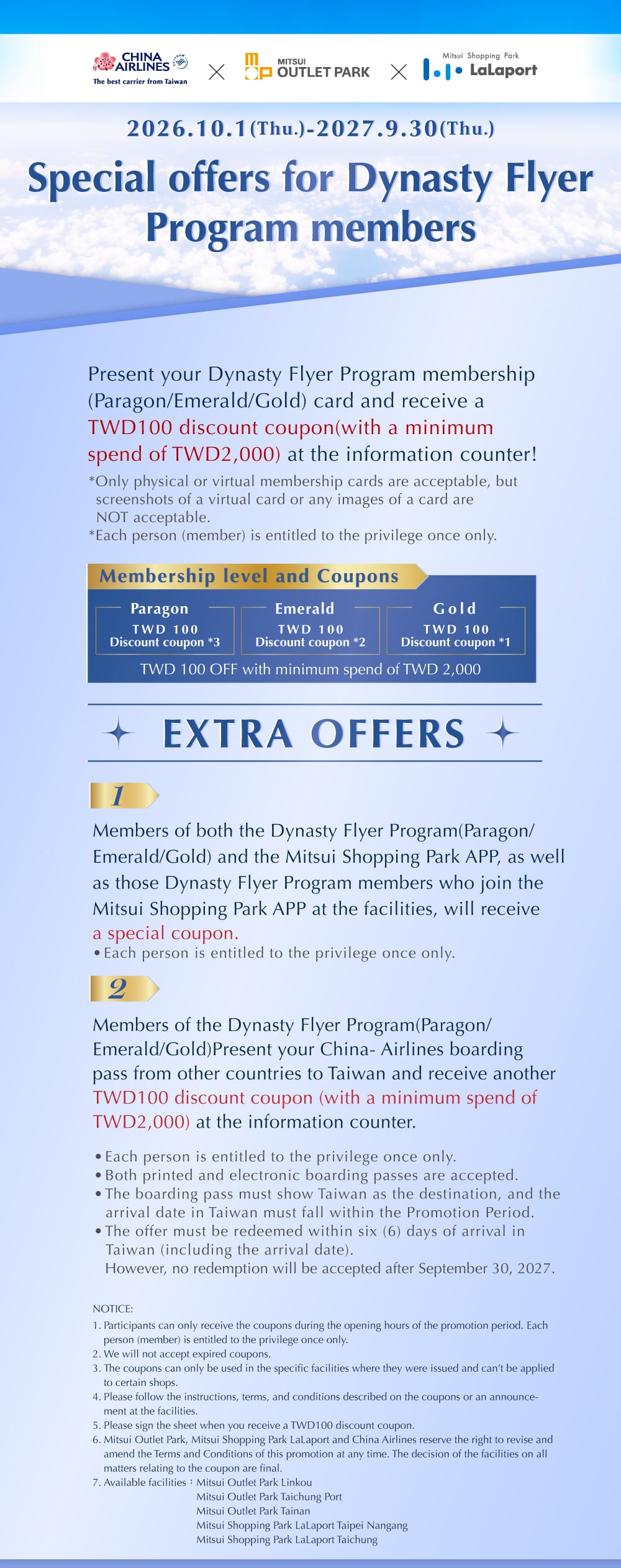 MITSUI OUTLET PARK X CHINA AIRLINES