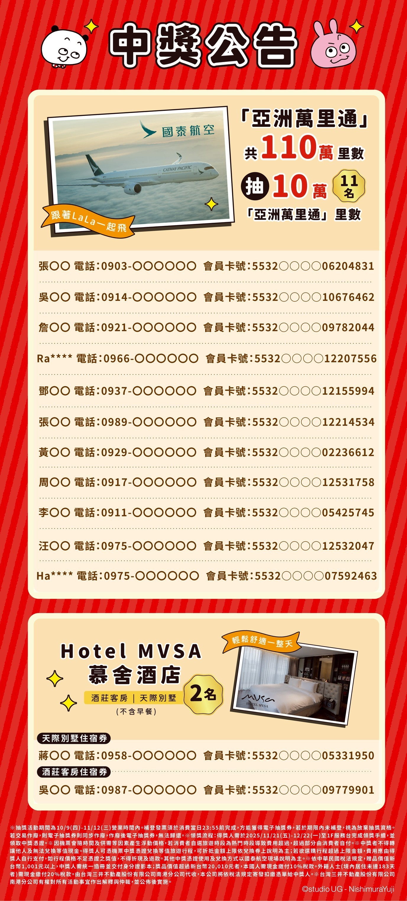 週年慶 | 中獎公告